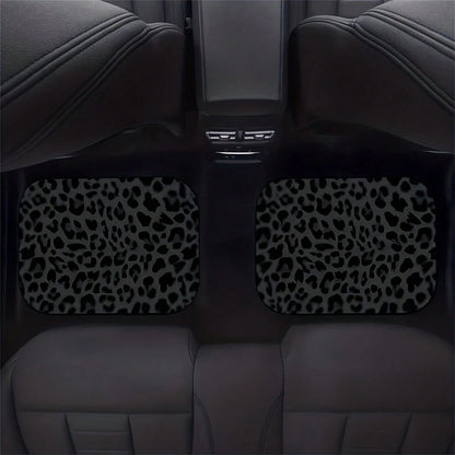 4pcs/2pcs Black Leopard Print Car Floor Mats, Suitable For All Models, All-Season Mats With Anti-Slip Base, Easy-Clean Car Interior Accessories