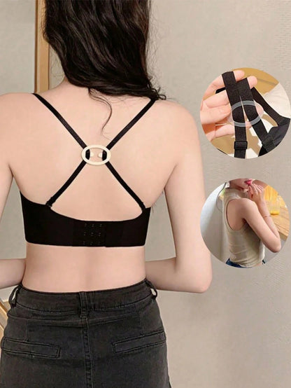 4pcs/2pcs Invisible Non-Slip Bra Strap Clips- Criss-Cross Design, Transparent Bra Hooks, Anti-Slip