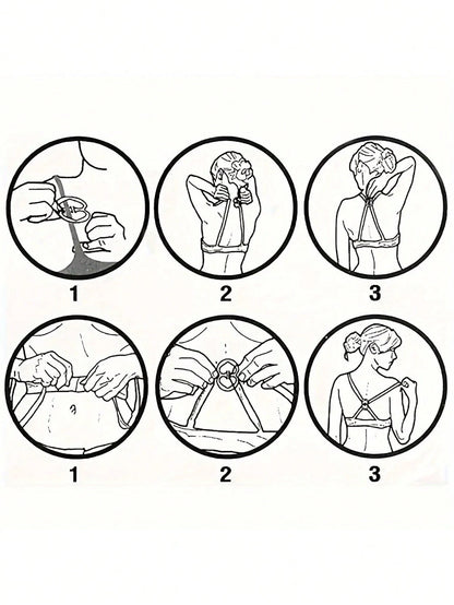 4pcs/2pcs Invisible Non-Slip Bra Strap Clips- Criss-Cross Design, Transparent Bra Hooks, Anti-Slip