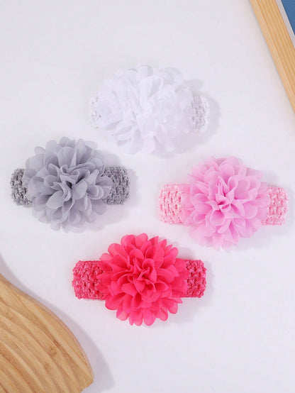 4pcs Baby Flower Decor Hair Band Love Valentine