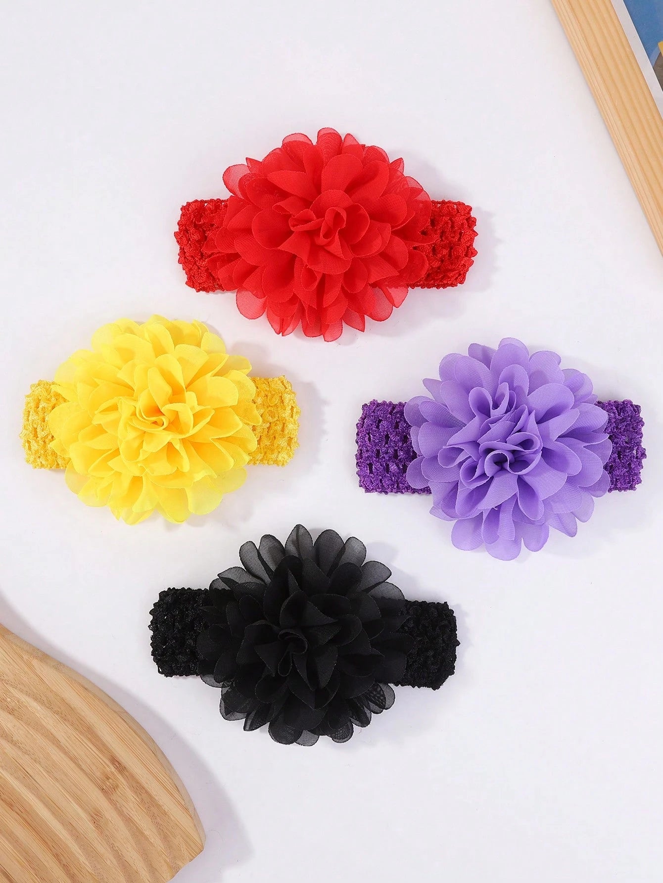 4pcs Baby Flower Decor Hair Band Love Valentine