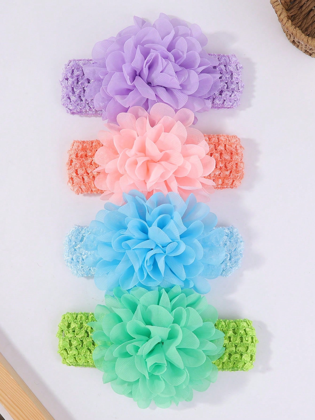 4pcs Baby Flower Decor Hair Band Love Valentine