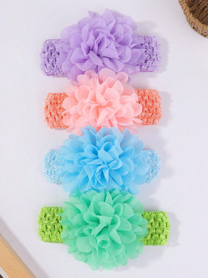 4pcs Baby Flower Decor Hair Band Love Valentine