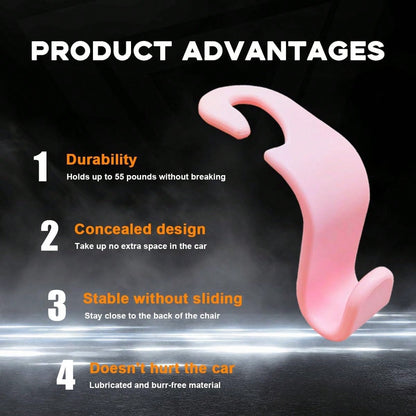 4PCS Car Seat Headrest Hook, Auto Back Seat Hanging Storage Organizer, Vehicle Seatback Hanger Holder For Purse Handbag Coat Umbrella, Universal Interior Car Accessories (White)