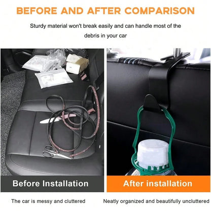 4PCS Car Seat Headrest Hook, Auto Back Seat Hanging Storage Organizer, Vehicle Seatback Hanger Holder For Purse Handbag Coat Umbrella, Universal Interior Car Accessories (White)