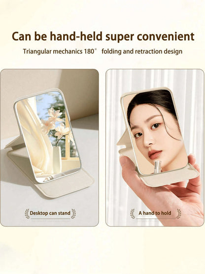 4pcs Folding Makeup Mirror, Portable Handheld Mirror, Minimalist, Suitable For Dorm Desk, Room Decor, Vanity, Bedroom, Makeup Accessories, Mini Mirror, Christmas Gift, Cosmetics, Makeup Tools, Women G
