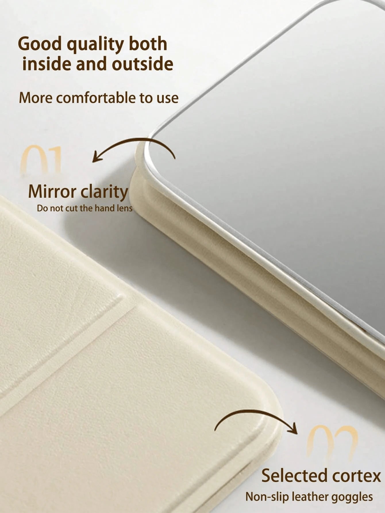4pcs Folding Makeup Mirror, Portable Handheld Mirror, Minimalist, Suitable For Dorm Desk, Room Decor, Vanity, Bedroom, Makeup Accessories, Mini Mirror, Christmas Gift, Cosmetics, Makeup Tools, Women G