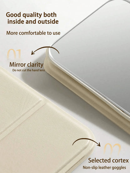 4pcs Folding Makeup Mirror, Portable Handheld Mirror, Minimalist, Suitable For Dorm Desk, Room Decor, Vanity, Bedroom, Makeup Accessories, Mini Mirror, Christmas Gift, Cosmetics, Makeup Tools, Women G