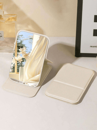 4pcs Folding Makeup Mirror, Portable Handheld Mirror, Minimalist, Suitable For Dorm Desk, Room Decor, Vanity, Bedroom, Makeup Accessories, Mini Mirror, Christmas Gift, Cosmetics, Makeup Tools, Women G