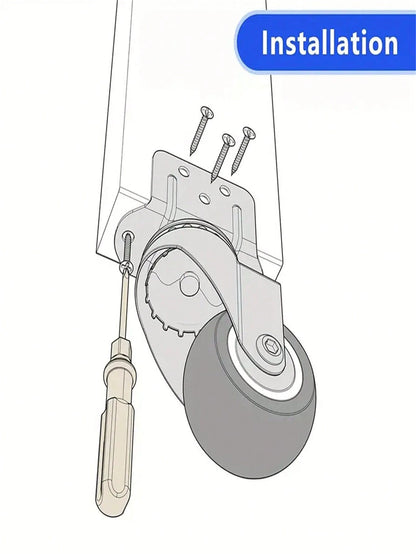 4pcs L-Shaped Universal Universal Wheel 1.25 Inch Flower Stand Table Mobile Wheel Roller Wheel Mute Caster Crib Ply Pulley(2 With Brakes + 2 Without Brakes)