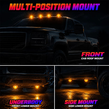 4Pcs LED Watermelon Amber Side Marker Lights – DC 12-24V Fit For Semi-Trucks, Trailers & Utility Vehicles, Gift Idea