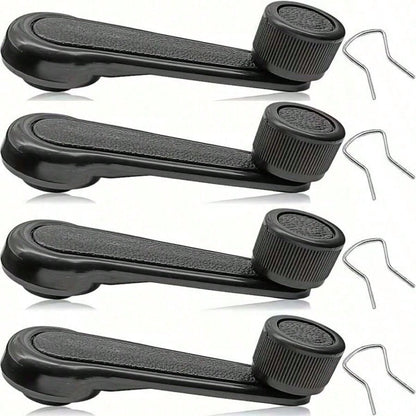 4pcs Manual Window Wiper Arm Handles With Gaskets And Springs, Universal Car Interior Accessories Replacement Parts, Car Window Crank Handles For Car Enthusiasts And Repair