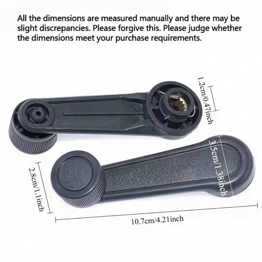 4pcs Manual Window Wiper Arm Handles With Gaskets And Springs, Universal Car Interior Accessories Replacement Parts, Car Window Crank Handles For Car Enthusiasts And Repair