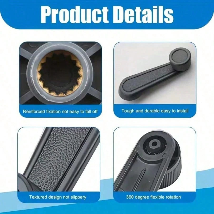 4pcs Manual Window Wiper Arm Handles With Gaskets And Springs, Universal Car Interior Accessories Replacement Parts, Car Window Crank Handles For Car Enthusiasts And Repair