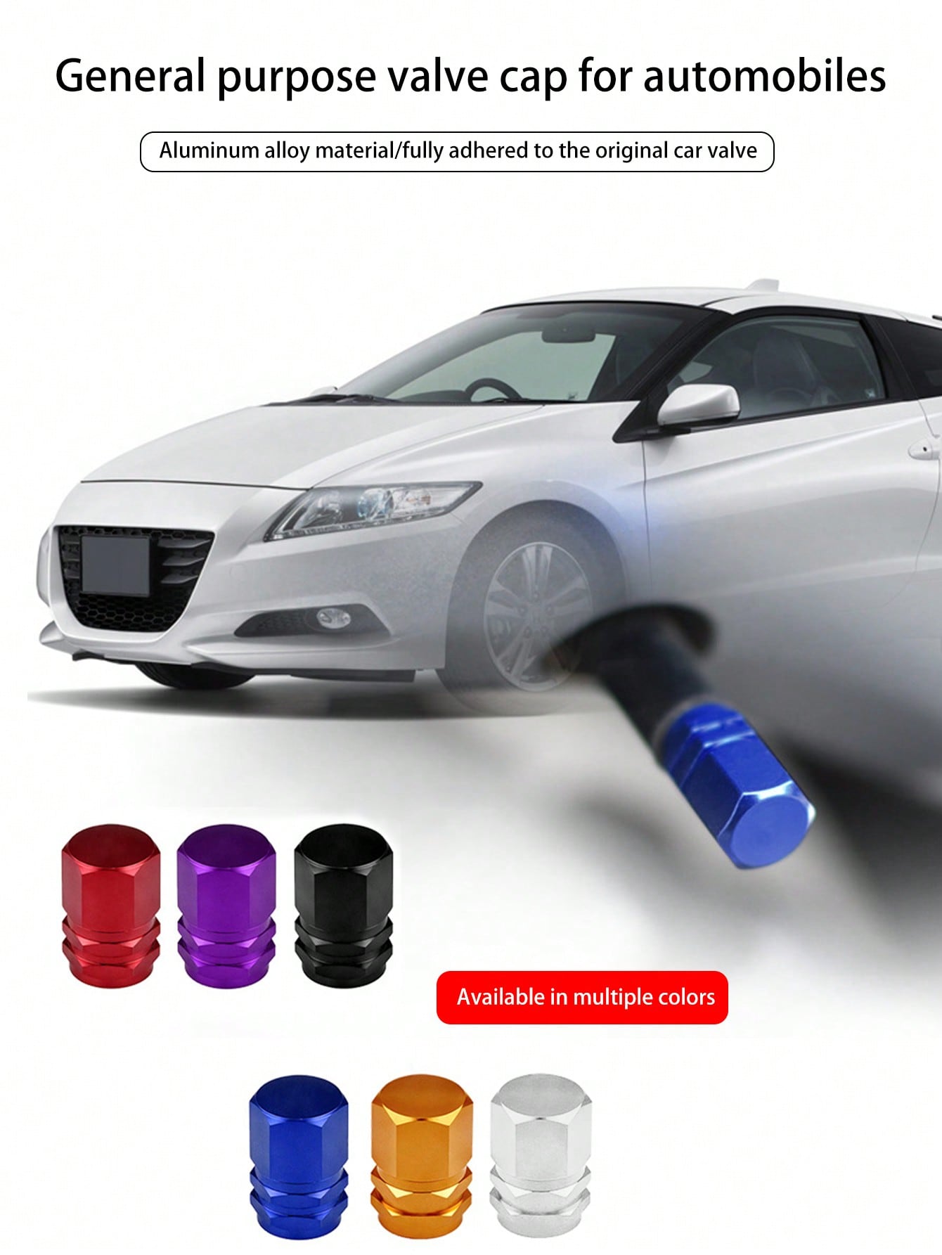 4PCS New Multi-Color Aluminum Alloy Car Tire Valve Stem Caps, Personalized Universal Fit Valve Core Vacuum Tire Pressure Monitoring Valve Caps