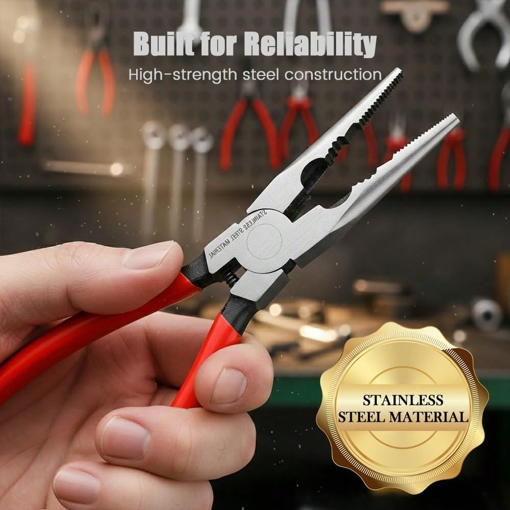 4Pcs Professional Hose Clamp Kit, Fuel Line Pliers Set, Includes Disconnecting Pliers, Crimping Plier, Cutting Plier, And Wire Strippers For Tackle Wiring, Electrical Repairs, Auto Maintenance