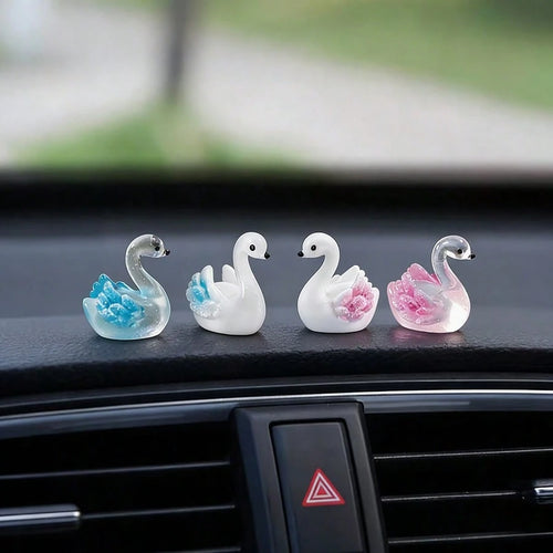4pcs Random Style Cute Miniature Goose Figurines, Creative Micro Landscape Desktop Decor, Car Interior Computer Screen Ornament