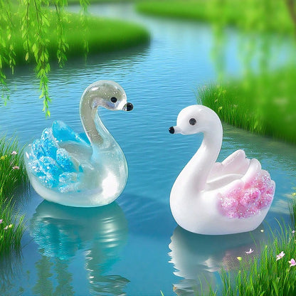 4pcs Random Style Cute Miniature Goose Figurines, Creative Micro Landscape Desktop Decor, Car Interior Computer Screen Ornament
