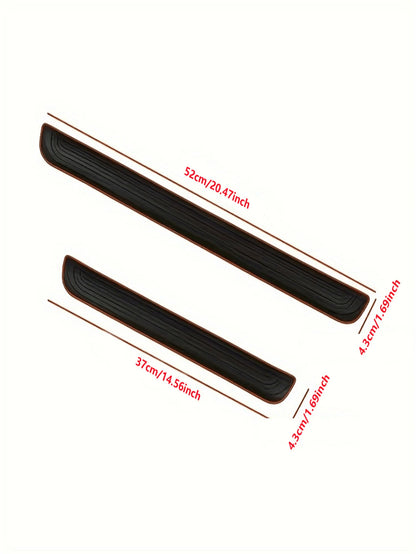 4pcs Rubber Car Door Sill Protector, Door Entry Edge Guard Trim Anti-Scratch Exterior Parts, Auto Decorative Accessories