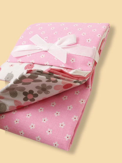 4pcs/Set Baby Swaddle Blankets, Printed Cloud Elephant Car Flannel Wrap, Spring Summer Thin Baby Blanket