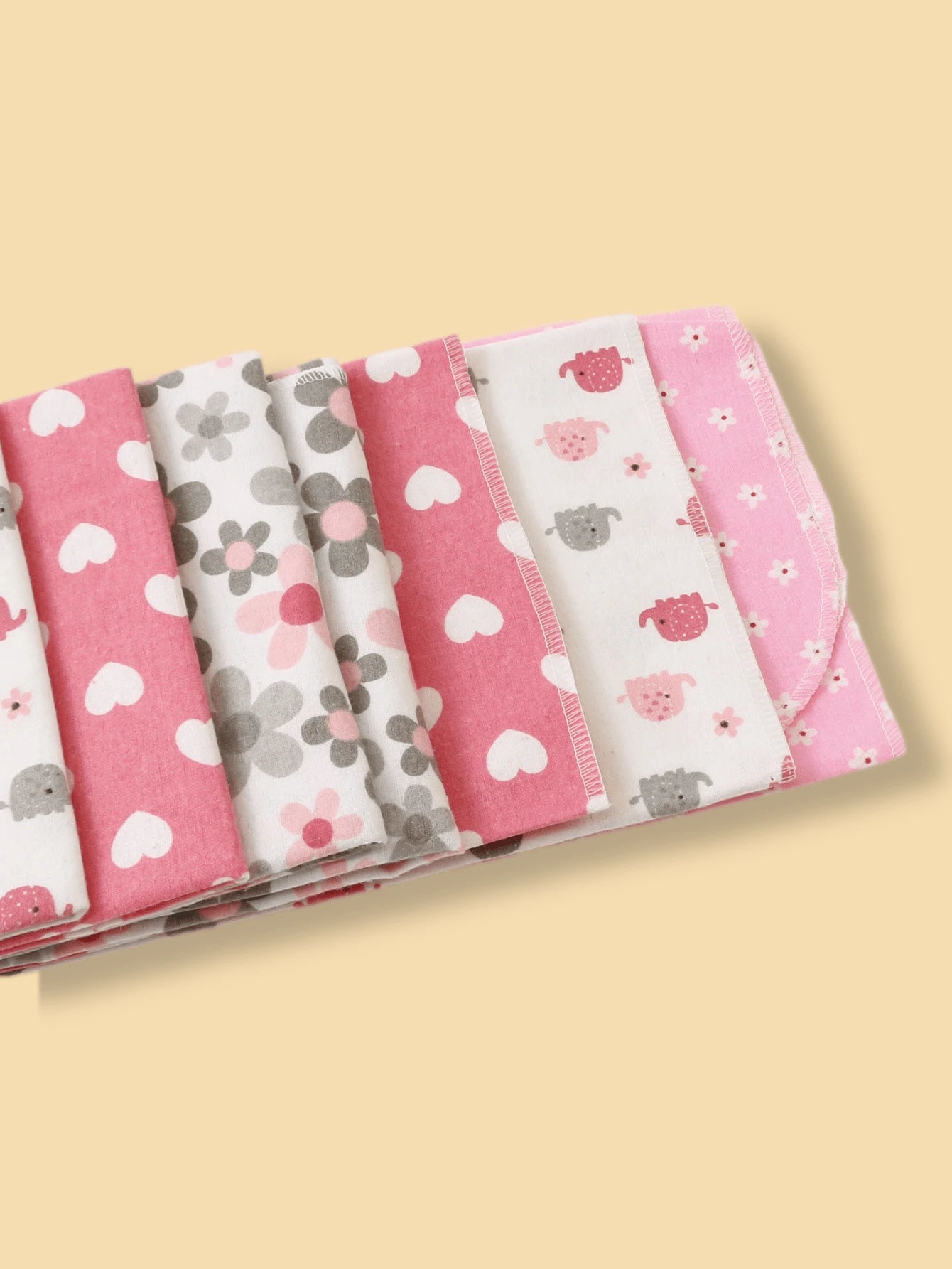 4pcs/Set Baby Swaddle Blankets, Printed Cloud Elephant Car Flannel Wrap, Spring Summer Thin Baby Blanket