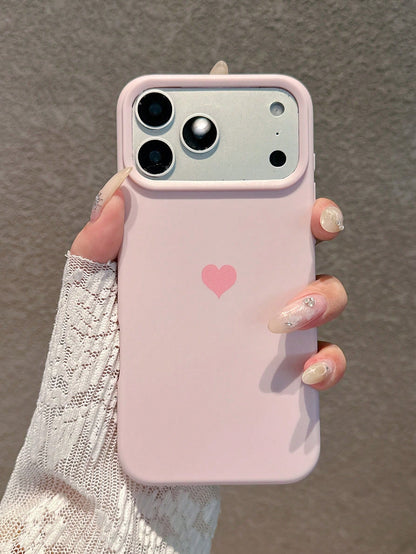 4pcs Set [Pink+Purple+Sky Blue+White] Heart Dopamine Pink Phone Case, Compatible With IPhone 17 Pro Max/17 Pro/17/16 Pro Max/16 Pro/16/16 Plus/15/15 Pro Max/15 Pro/15 Plus/11/12/13/14 Pro Max/12 Pro/1