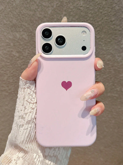 4pcs Set [Pink+Purple+Sky Blue+White] Heart Dopamine Pink Phone Case, Compatible With IPhone 17 Pro Max/17 Pro/17/16 Pro Max/16 Pro/16/16 Plus/15/15 Pro Max/15 Pro/15 Plus/11/12/13/14 Pro Max/12 Pro/1