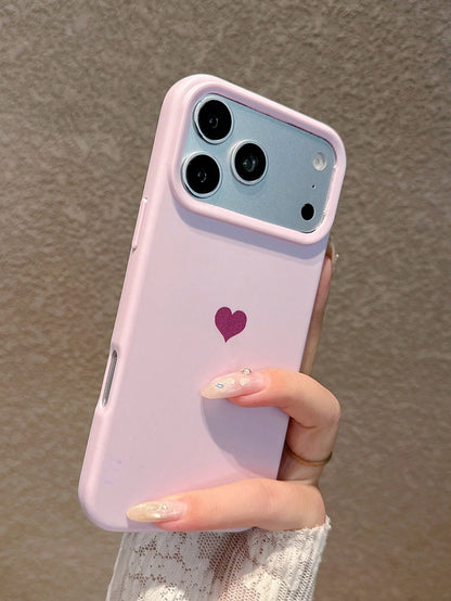 4pcs Set [Pink+Purple+Sky Blue+White] Heart Dopamine Pink Phone Case, Compatible With IPhone 17 Pro Max/17 Pro/17/16 Pro Max/16 Pro/16/16 Plus/15/15 Pro Max/15 Pro/15 Plus/11/12/13/14 Pro Max/12 Pro/1