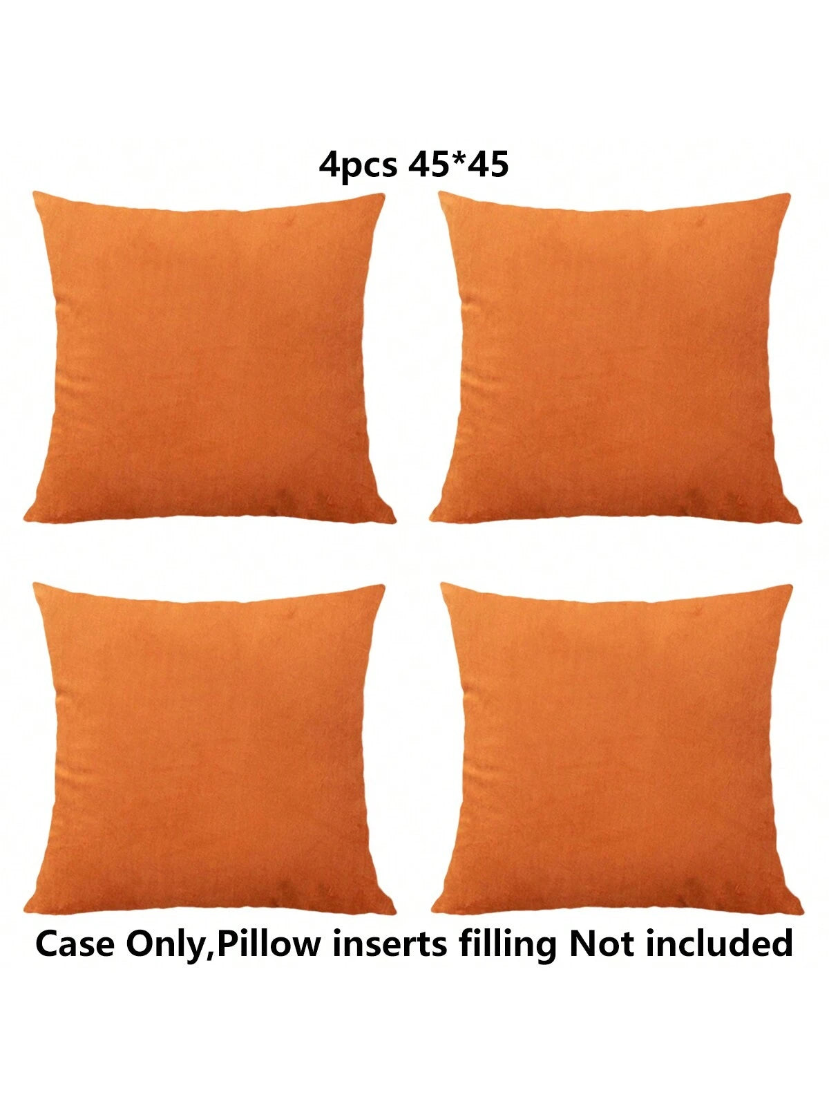 4pcs/Set Simple Solid Color Short Plush Skin-Friendly Pillow Case Without Filling (Pillow Core Not Included)