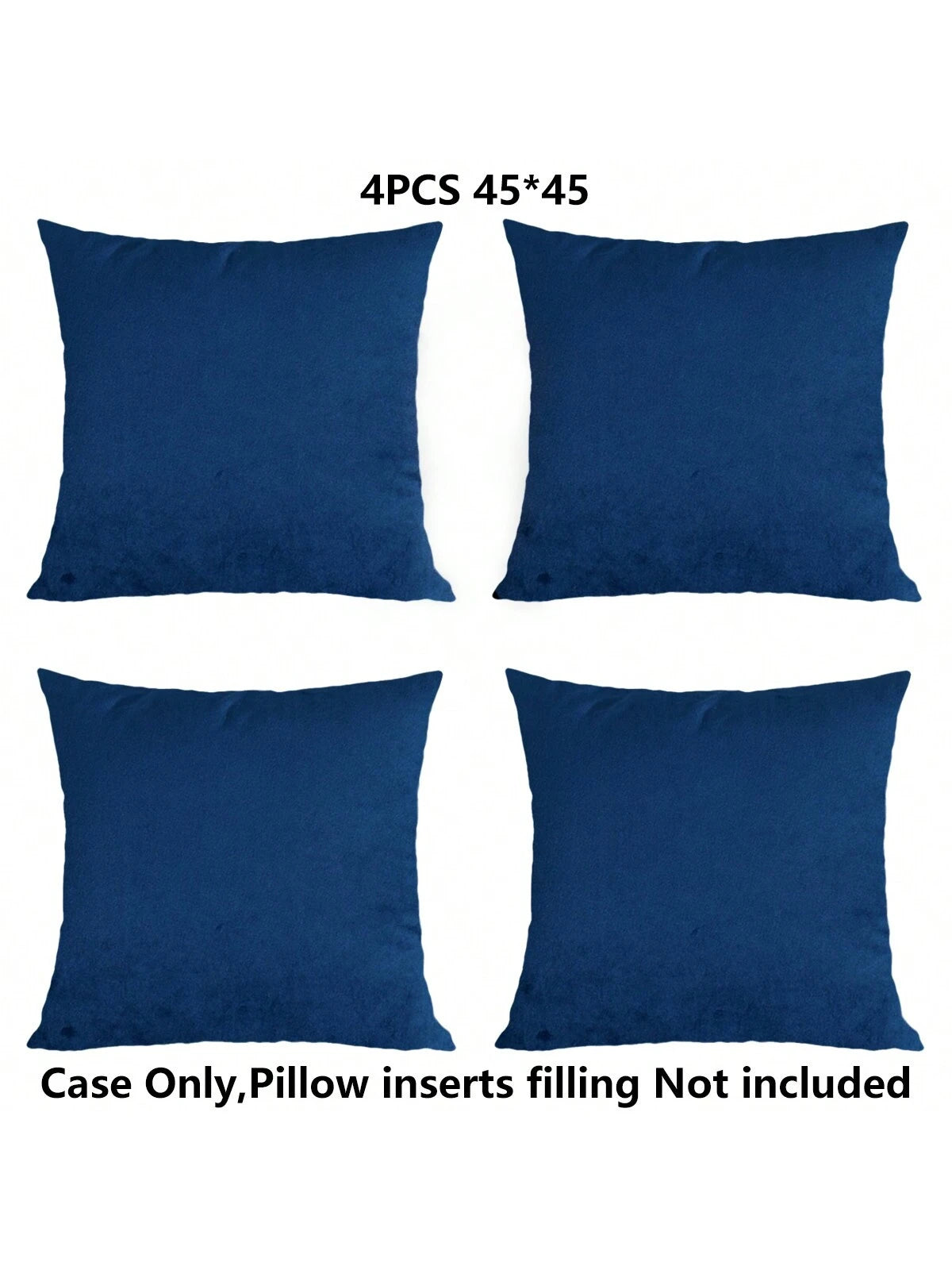 4pcs/Set Simple Solid Color Short Plush Skin-Friendly Pillow Case Without Filling (Pillow Core Not Included)