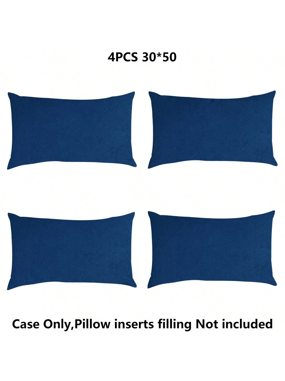 4pcs/Set Simple Solid Color Short Plush Skin-Friendly Pillow Case Without Filling (Pillow Core Not Included)