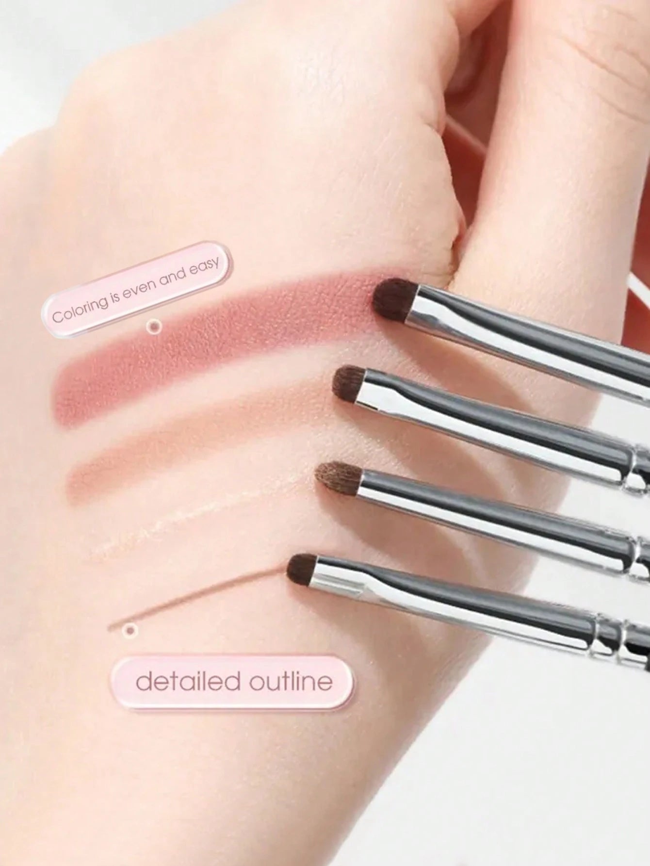 4pcs Small Detail Black Eyeshadow Makeup Brush Set,Eyebrow Brush,Eyeshadow Brush,Spoolie,Spoolie Brush,Giveaways