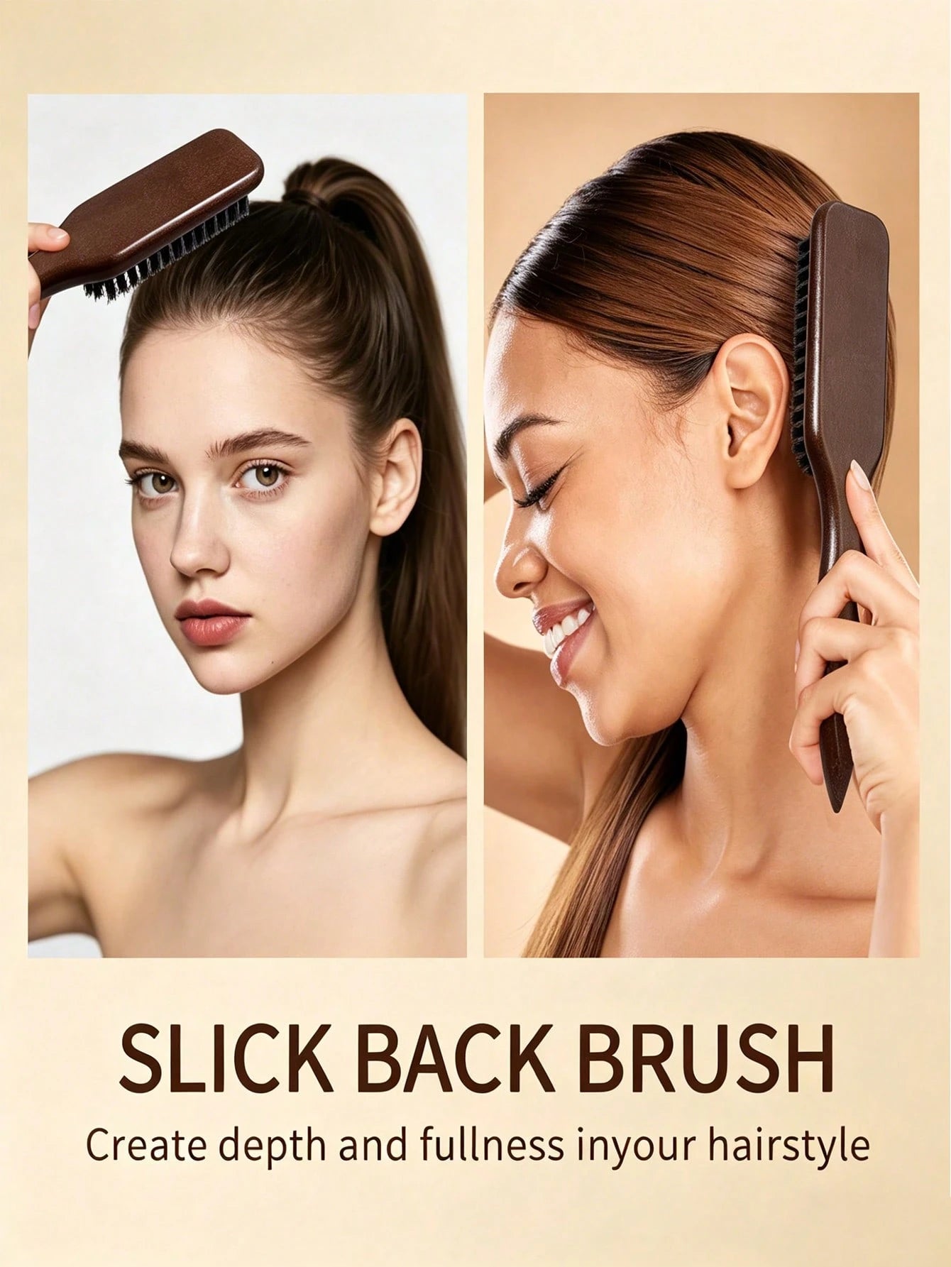 4pcs Smooth Back Comb Set, Suitable For Creating Smooth Ponytail Bun, Smoothing Frizz, Controlling Hairline, Backcombing And Volumizing Styling. Wide-Tooth Comb Head Convenient For Sectioning And Part
