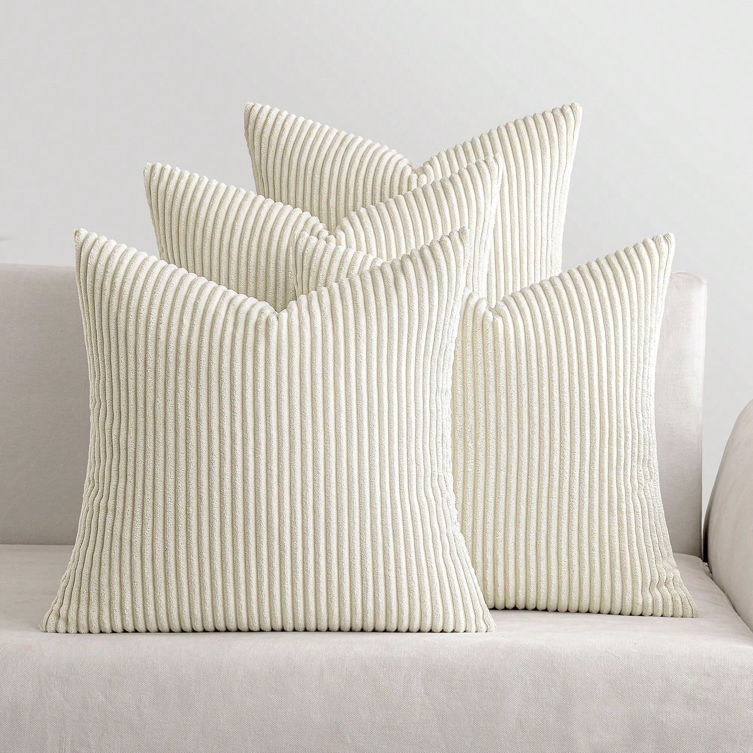 4pcs Solid Color Unfilled Pillow Covers, Corduroy Sofa Cushion Covers, Home Decor