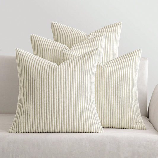 4pcs Solid Color Unfilled Pillow Covers, Corduroy Sofa Cushion Covers, Home Decor