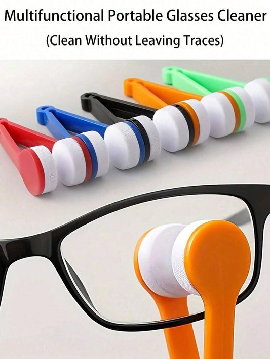 4pcs Super Soft Fiber Glasses Cleaning Brush, Microfiber Glasses Cleaning Cloth Soft Brush Cleaning Tool, Mini Microfiber Glasses Cleaner Clip, Compact Multifunctional Sunglasses Cleaning Kit, Streak