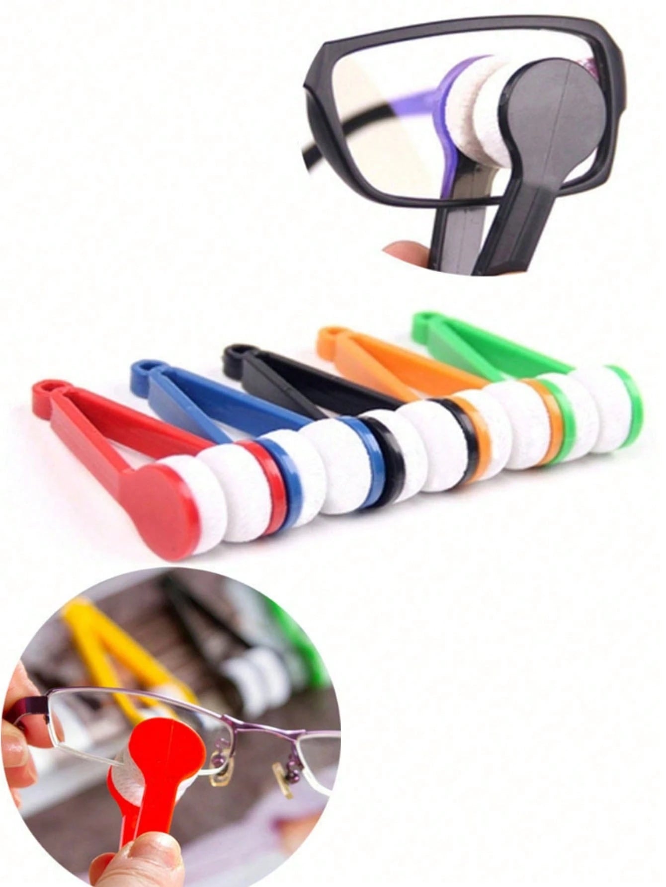 4pcs Super Soft Fiber Glasses Cleaning Brush, Microfiber Glasses Cleaning Cloth Soft Brush Cleaning Tool, Mini Microfiber Glasses Cleaner Clip, Compact Multifunctional Sunglasses Cleaning Kit, Streak