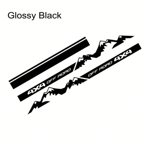4x4 Off-Road Vehicle Door Side Skirt Sticker Set, Suitable For Off-Road Vehicles, Pickup Trucks, SUVs, Striped Car Hood Vinyl Stickers, Car Decoration Accessories