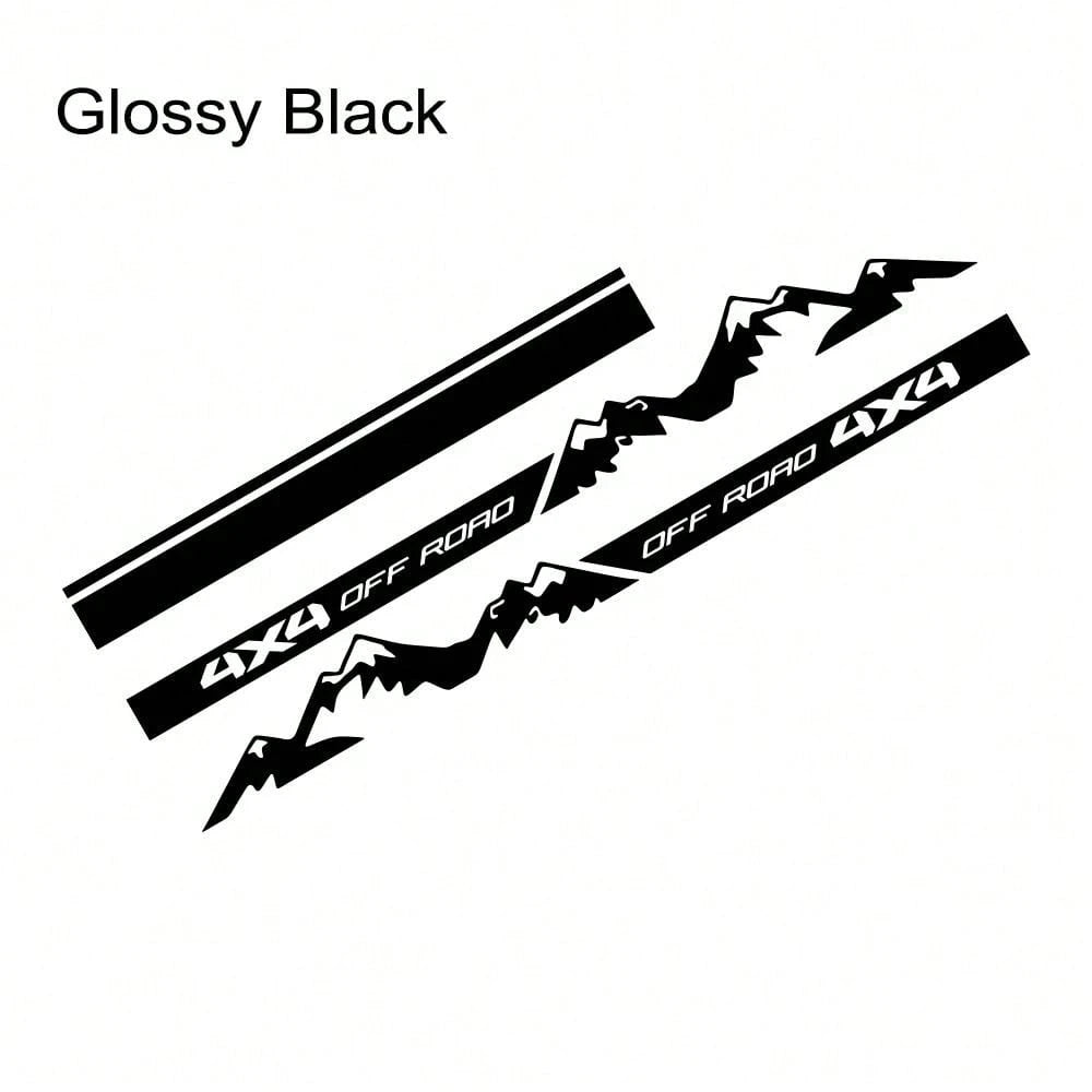 4x4 Off-Road Vehicle Door Side Skirt Sticker Set, Suitable For Off-Road Vehicles, Pickup Trucks, SUVs, Striped Car Hood Vinyl Stickers, Car Decoration Accessories