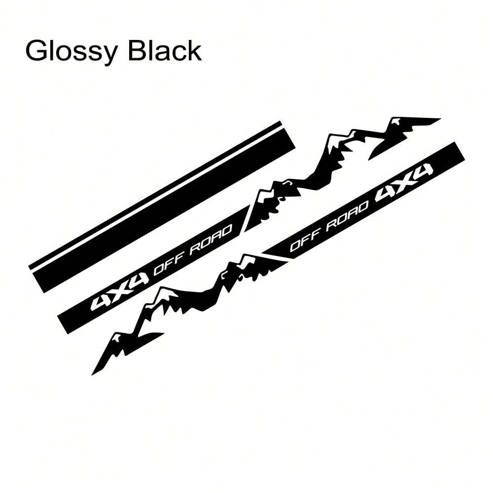 4x4 Off-Road Vehicle Door Side Skirt Sticker Set, Suitable For Off-Road Vehicles, Pickup Trucks, SUVs, Striped Car Hood Vinyl Stickers, Car Decoration Accessories