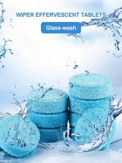 5/10/20/50/100pcs All-Season Windshield Cleaning Tablets Concentrated Effervescent Degreaser For Oil Film & Streak-Free Glass| Quick-Dissolving Washer Fluid Booster With Ice Prevention (-30°C), Compa