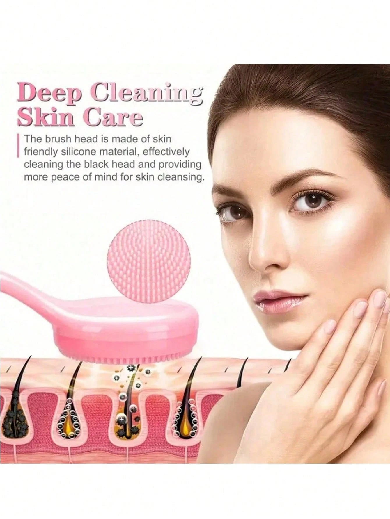 5/2pcs Mini Handheld Oval Facial Cleansing Brush (With Shampoo Brush & Massage Brush), Deep Cleansing Face Brush, Gentle Exfoliating Massage Cleansing Brush, Skincare Tool, Travel Tool