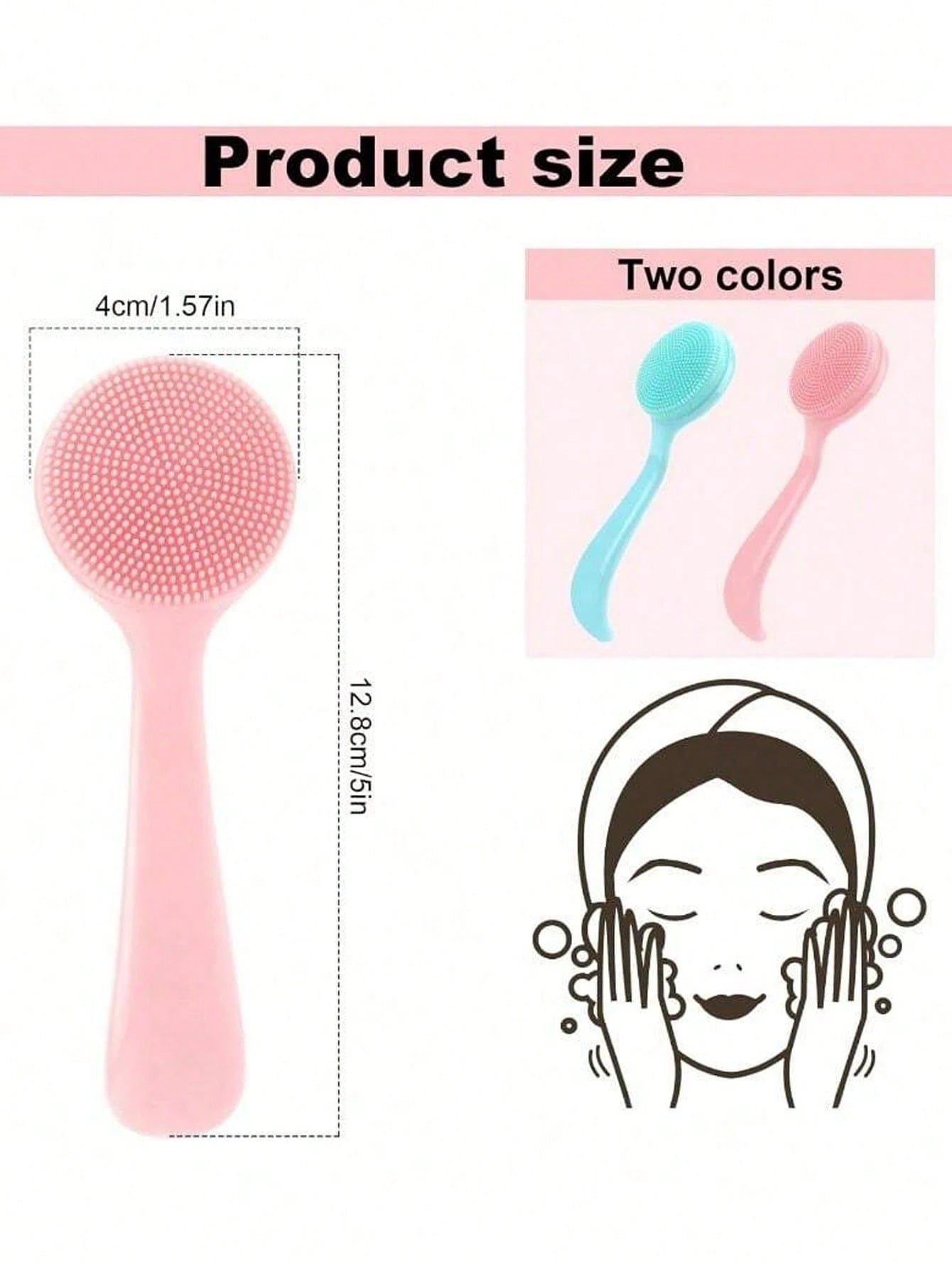 5/2pcs Mini Handheld Oval Facial Cleansing Brush (With Shampoo Brush & Massage Brush), Deep Cleansing Face Brush, Gentle Exfoliating Massage Cleansing Brush, Skincare Tool, Travel Tool