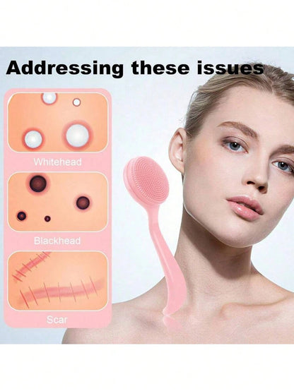 5/2pcs Mini Handheld Oval Facial Cleansing Brush (With Shampoo Brush & Massage Brush), Deep Cleansing Face Brush, Gentle Exfoliating Massage Cleansing Brush, Skincare Tool, Travel Tool