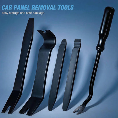 5 Pieces Of Car Accessory Disassembly Kit With Solid Metal Pry Bar For Disassembly. Smooth Curved Edges Can Prevent Scratches On The Car Paint Surface. Very Suitable For Car Maintenance, Vehicle Modif