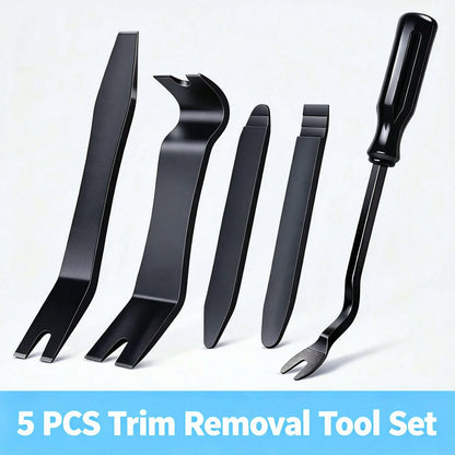 5 Pieces Of Car Accessory Disassembly Kit With Solid Metal Pry Bar For Disassembly. Smooth Curved Edges Can Prevent Scratches On The Car Paint Surface. Very Suitable For Car Maintenance, Vehicle Modif