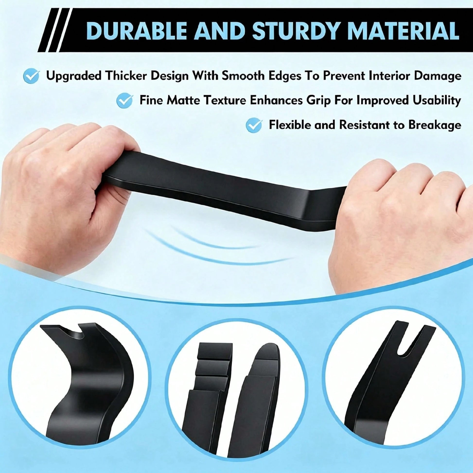 5 Pieces Of Car Accessory Disassembly Kit With Solid Metal Pry Bar For Disassembly. Smooth Curved Edges Can Prevent Scratches On The Car Paint Surface. Very Suitable For Car Maintenance, Vehicle Modif