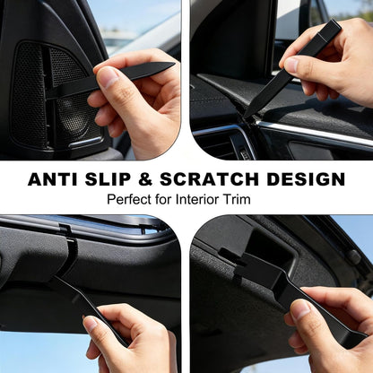 5 Pieces Of Car Accessory Disassembly Kit With Solid Metal Pry Bar For Disassembly. Smooth Curved Edges Can Prevent Scratches On The Car Paint Surface. Very Suitable For Car Maintenance, Vehicle Modif