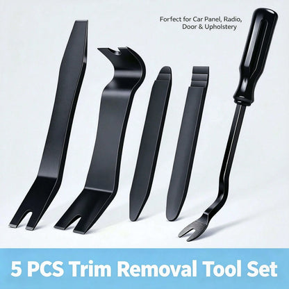 5 Pieces Of Car Accessory Disassembly Kit With Solid Metal Pry Bar For Disassembly. Smooth Curved Edges Can Prevent Scratches On The Car Paint Surface. Very Suitable For Car Maintenance, Vehicle Modif
