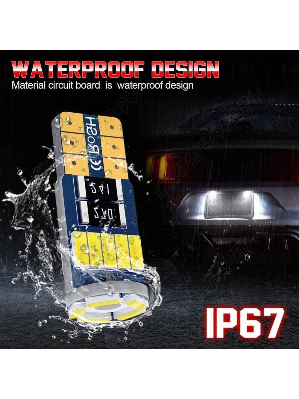 5 X 6000k White T10 168 194 2825 W5W LED Bulbs For Interior License Plate Light